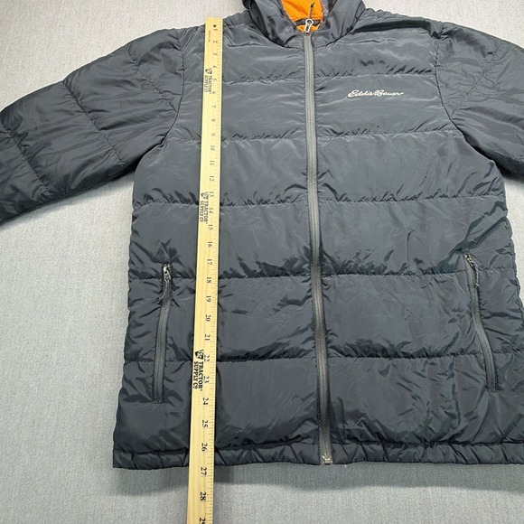 Eddie Bauer Down Puffer Jacket Mens Medium Black EB650 Wide Channel Lightweight - Picture 6 of 7